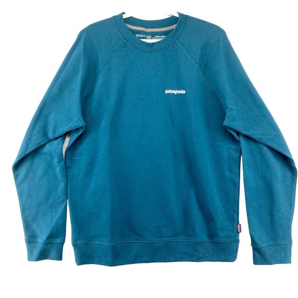 Patagonia Men's P-6 Blue Long Sleeve Organic Sweatshirt Crewneck Size Small NWT - Picture 1 of 9